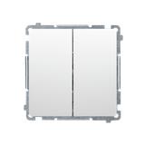 Simon Basic Przycisk podwójny zwierny dwuobwodowy: 2 wejścia 2 wyjścia 16A szybkozłączka biały