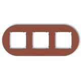 MINI Ramka uniwersalna potrójna okrągła z tworzywa terakota