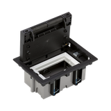 Simon Connect Puszka podłogowa S500 1-modułowa 2x K45 gł. 70mm szary grafit