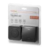 TELERO AC, dzwonek bezprzewodowy, sieciowy, przycisk bezbateryjny, learning system, 36 dźwięków, 200