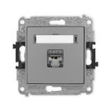 ICON Mechanizm gniazda komputerowego pojedynczego 1xRJ45, kat. 5e, ekranowany, 8-stykowy szary mat