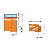 MCS-MIDI Classic gniazdo kątowe 6-bieg. pomarańczowe raster 7,62 mm