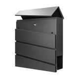 Skrzynka na listy BORNEO z galwanizowanej stali z gazetnikiem kolor czarny MB-1/B ORNO