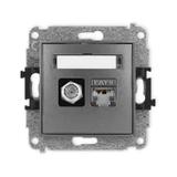 ICON Mechanizm gniazda antenowego poj. typu F (SAT) + gniazda komp. poj. 1xRJ45, kat. 6 ekranowany,