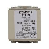 FUSE 100A 690V 1*GN/50 AR UC Wkładka szybka 100A AC 690V rozmiar 1 45x59x51 mm aR I 170M3512 EATON