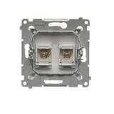 Simon 54 Gniazdo głośnikowe pojedyncze Przekrój przewodów dla wyjścia do 6 mm2 srebrny mat