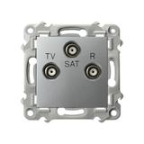 SZAFIR Gniazdo RTV-SAT przelotowe - kolor srebro