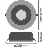 Oprawa DOWNLIGHT UGR19 DN195 PFM 21W 840 DALI WT
