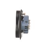 Simon 54 Gniazdo z/u podwójne z f. niezm. faz z przesłonami 16A z. śrubowe. monoblok brąz mat