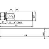 Zestaw montażowy do H VI long 20 mm czarny, 1 głowica do płytki łączącej, 2 opaski