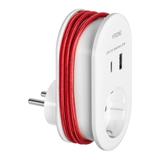 Adapter 1x 2P+Z z ładowarką USB (Typ A+C), 5V DC/ 3,4A, z dodatkowym kablem ładującym (typ C + Light CS-2(GS) ORNO