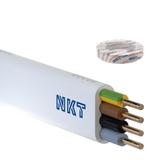 Przewód instalacyjny NKT instal PLUS YDYp żo 4x1,5mm2 biały 450/750V płaski /100m/ NKT