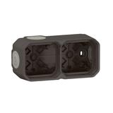 NOWE PLEXO - PUSZKA NATYNKOWA PODWÓJNA Z PRZEPUSTEM MEMBRANOWYM ANTRACYT