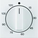BERKER Q.x Płytka czołowa z pokrętłem Regulator do łącznika czasowego 0-120 min aluminium aksamit 16336084 16331909 HAGER