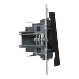 SUNO - Przycisk pojedynczy z symbolem dzwonka - 6 A - 250 V~ - zaciski automatyczne, Czarny, Legrand