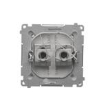 Simon Basic Gniazdo komputerowe RJ45 kategoria 6 podwójne ekranowane z przesłoną przeciwkurzową Mont