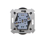 Simon 54 Gniazdo podwójne z/u z przesłonami 16A z. śrub. czarny