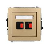 DECO Mechanizm gniazda głośnikowego podwójnego złoty metalik