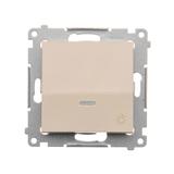 Simon 54 Przycisk „światło” z podświetleniem LED 10A 250V szybkozłączka kremowy DS1L.01/41 KONTAKT
