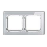 DECO Ramka uniwersalna podwójna - efekt szkła (ramka: szara; spód: biały)