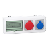 Canalis KN, kaseta odpływowa 2 gniazda KNB 3L+N+PE 8 modułów 18mm 32A