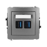 DECO Mechanizm gniazda podwójnego 2xUSB A-A 3.0 grafitowy
