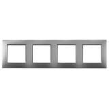 ARIA Ramka poczwórna do łączników IP-44 - kolor srebro