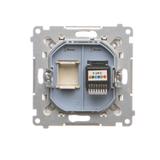 Simon 55 Gniazdo telefoniczne pojedyncze RJ12 Szampański mat TF1.01/144 KONTAKT