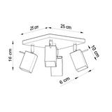 Sollux Plafon MERIDA 4 szary SL.0458