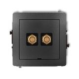 DECO Mechanizm gniazda antenowego podwójnego typu F (SAT) pozłacany, bez pola opisowego grafitowy