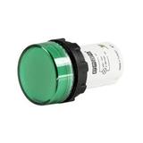 Lampka monoblok 24V LED, płaski klosz, zielona