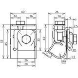 Zacisk bimetaliczny do rynny, Cu /St/tZn