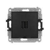 ICON Mechanizm gniazda pojedynczego HDMI 2.0, bez pola opisowego czarny mat