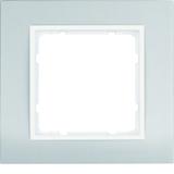 BERKER B.3 Ramka pojedyncza aluminium/biała 10113904 HAGER