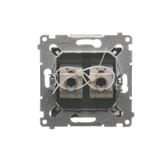Simon 54 Gniazdo komputerowe podwójne RJ45 kategoria 6 ekranowane z przesłoną przeciwkurzową antracyt D62E.01/48 KONTAKT
