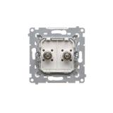 Simon 54 Gniazdo ekwipotencjalne podwójne biały