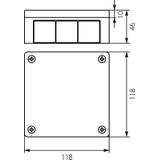 VP-51 Puszka n/t 118x118x46 IP55 12-wl dł.gum. Z-ac. biała VP 051-51 61.156 OPATÓWEK