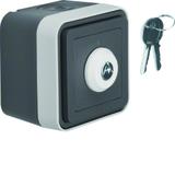 BERKER W.1 Łącznik na klucz z zamkiem klucz w 2 pozycjach kompletny IP55 szary 32713505 HAGER