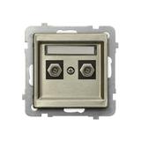 SONATA Gniazdo antenowe typu F podwójne - kolor nowe srebro