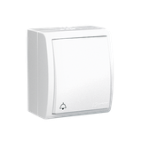 Simon Aquarius Przycisk dzwonek bryzgoszczelny IP54 z podświetleniem 10A z. śrub. biały