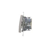 Simon 54 Łącznik krzyżowy z podświetleniem LED bez piktogramu 10A 250V szybkozłączka srebrny mat DW7L.01/X/43 KONTAKT