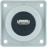 Integro Gniazdo USB ładowania pojedyncze 12V, 3A; szary połysk, mechanizm czarny