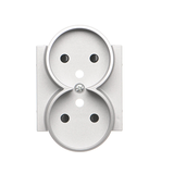 Simon 55 Pokrywa gniazda wtyczkowego podwójnego do: SGZ2CM Aluminium mat TGZ2MZP/143 KONTAKT