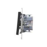 Simon 55 Przycisk zwierny podwójny zwierny bez piktogramu szybkozłączka Czarny mat