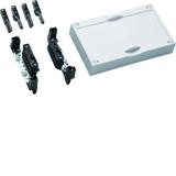 univers N Blok dla szyn zbiorczych poziomych 12/20/30x5/10mm 60mm 1-pol. 150x250mm UE11E0 HAGER