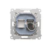 Simon 55 Gniazdo komputerowe pojedyncze RJ45 kategoria 6 z przesłoną przeciwkurzową Aluminium mat T61.01/143 KONTAKT