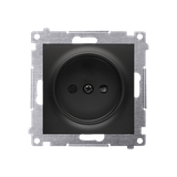 Simon 54 Gniazdo bez uziemienia z przesłonami 16A z. śrub. czarny