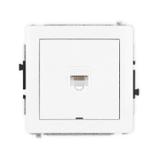 DECO Mechanizm gniazda komputerowego pojedynczego 1xRJ45, kat. 5e, 8-stykowy, bez pola opisowego bia
