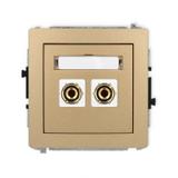 DECO Mechanizm gniazda głośnikowego pojedynczego (typu banan - czerwony i czarny, pozłacany, 4 mm2,