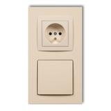 DECO Gniazdo ssące odkurzacza centralnego z gniazdem pojedynczym z uziemieniem DECOvac beżowy